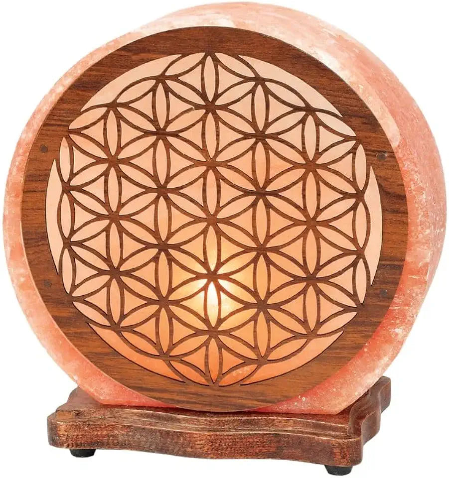 Salt Lamp Flower of Life Stone Figurine Healing Crystals R35021