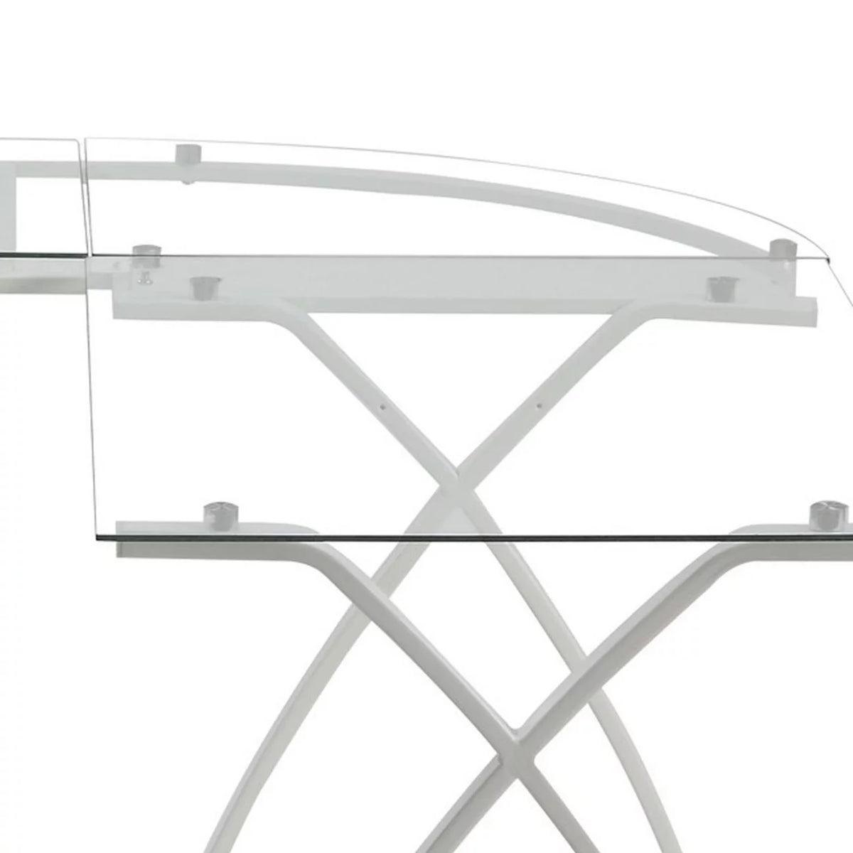 L Shape Computer Desk with CPU Holder and Casters, White D1315