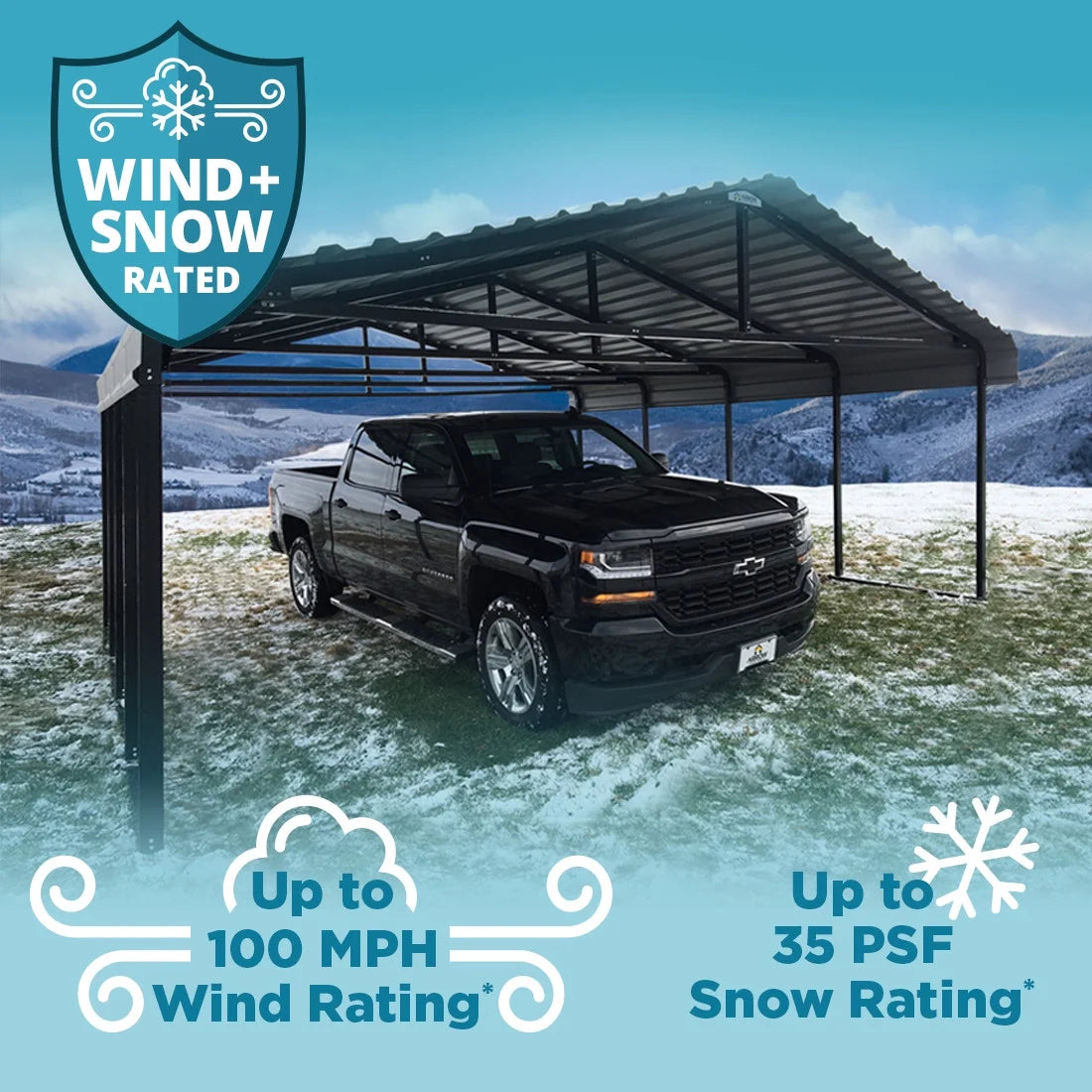 20 ft. x 29 ft. x 9 ft. Charcoal Carport V884135