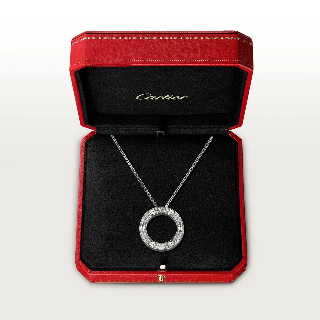 Screw Love Necklace With Diamond Paved T22145