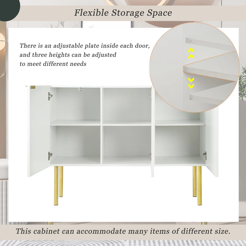 White Wood Buffet Cabinet with Storage V972122
