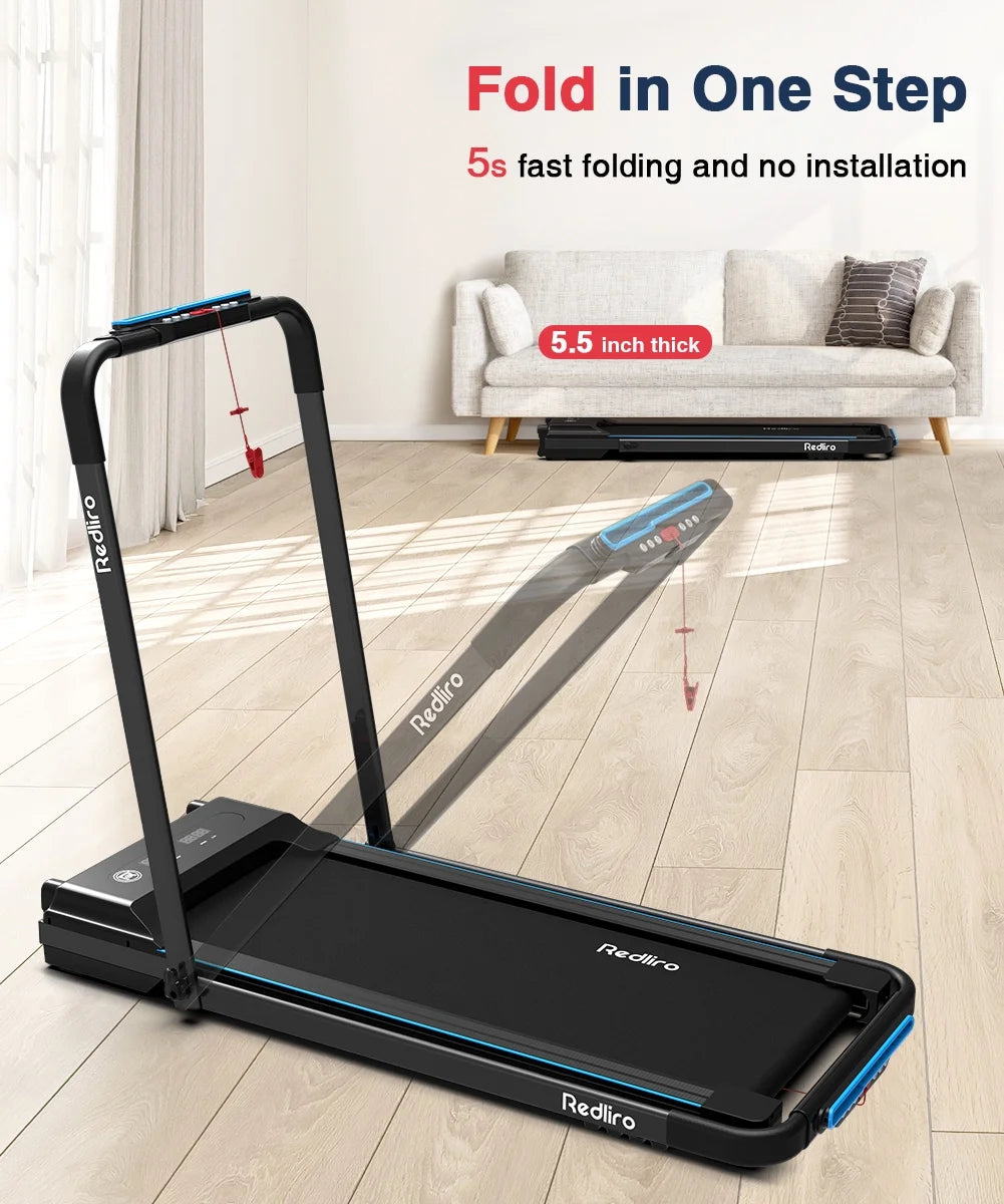 Folding Treadmill with Desk Adjustable Height 265LBS 2.25HP I5953