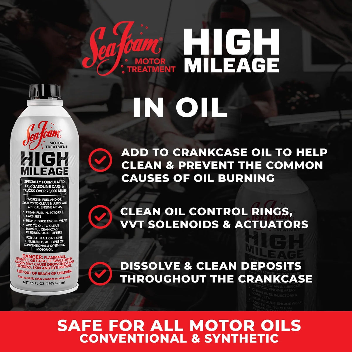 High Mileage Motor Treatment Additive, 16 oz O485