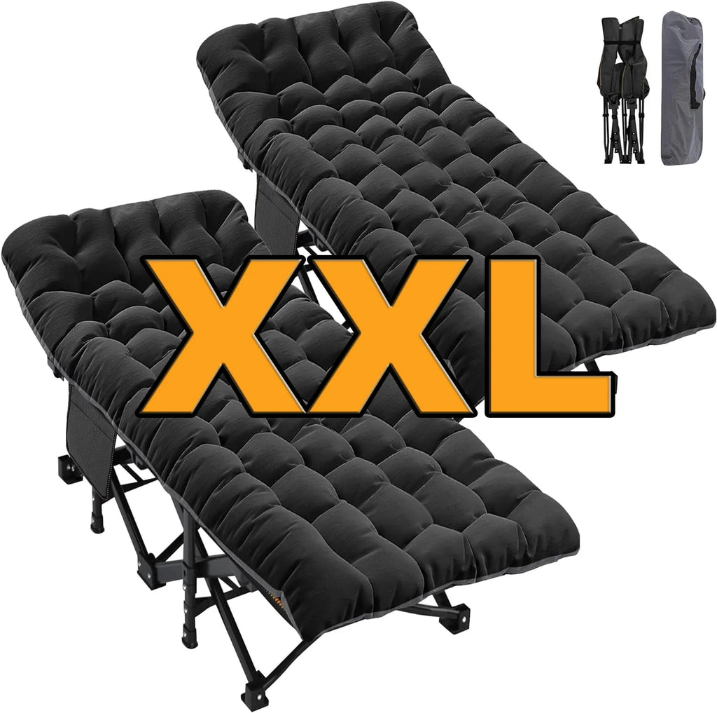 Oversized XXL Folding Camping Cot with 2 Sided Mattress & Carry Bag N6320