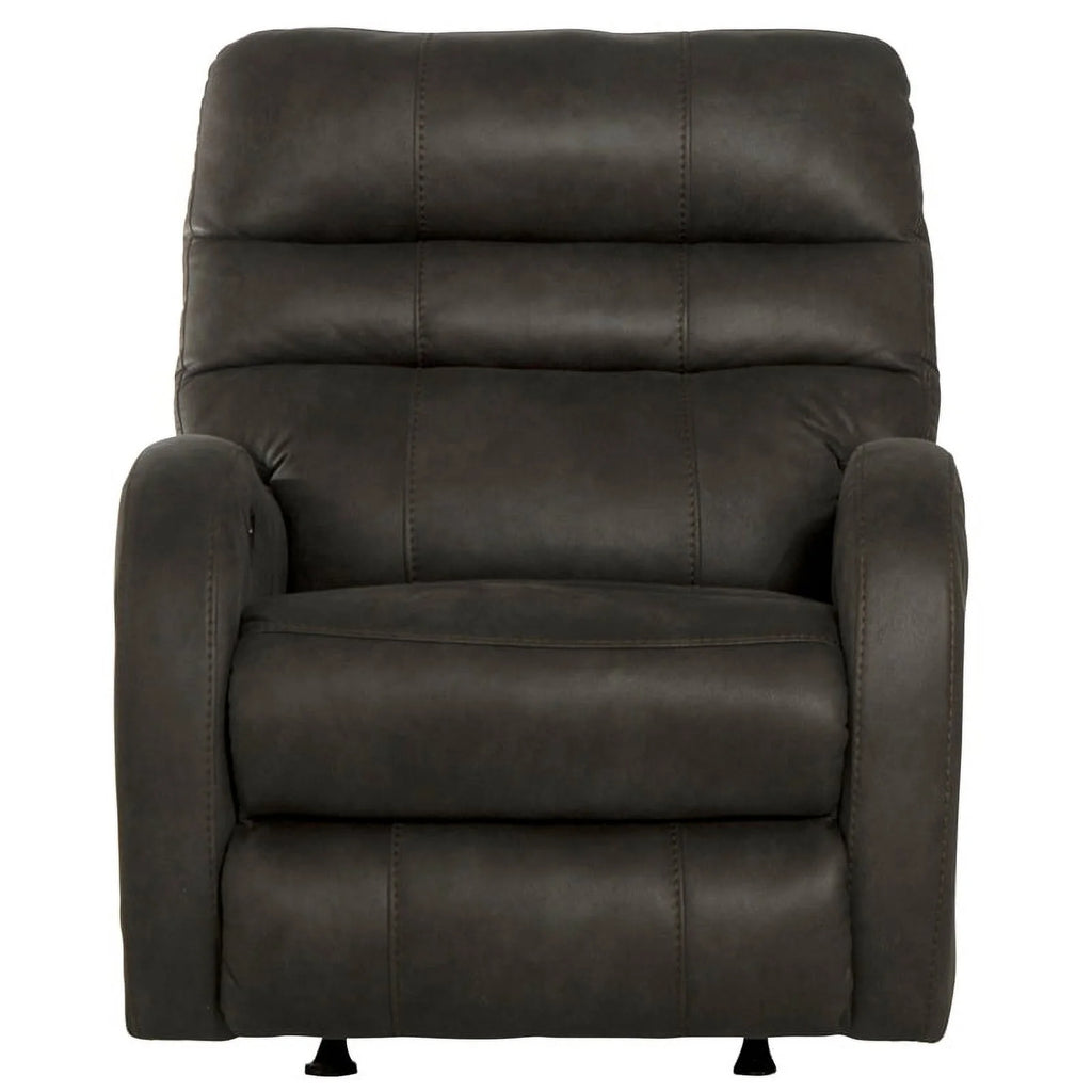 Gray Fabric Power Rocker Recliner with USB Charging Port B575