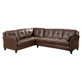 Brown Faux Leather L-Shaped Sectional Sofa E86106