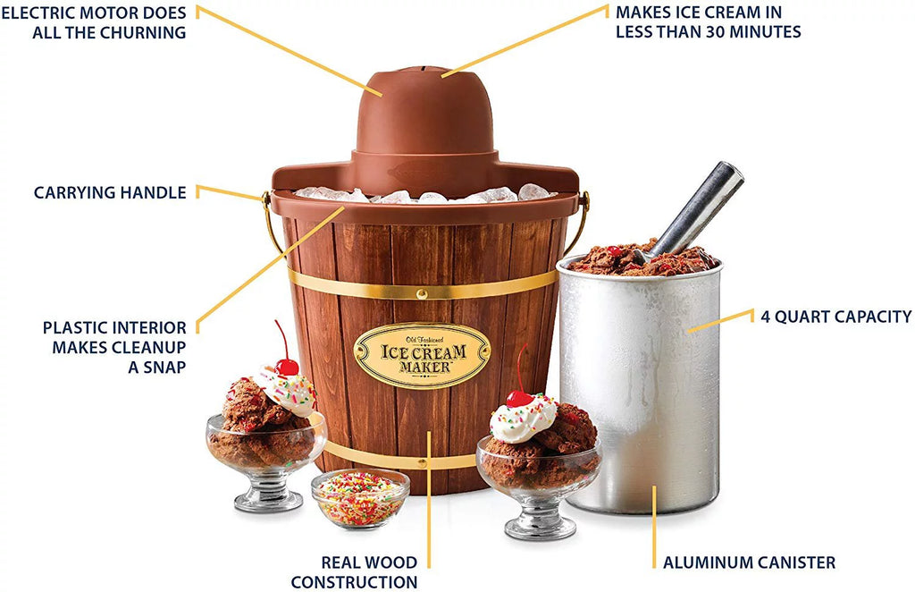 Electric Bucket Ice Cream Maker 4-Quarts J35360