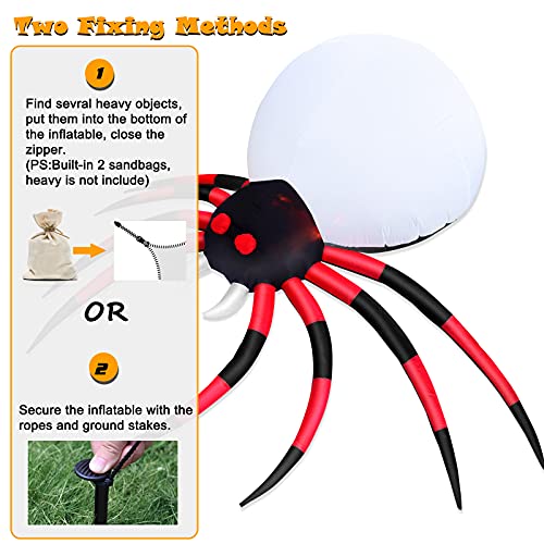8 FT Halloween Inflatable Spider with LED E4190