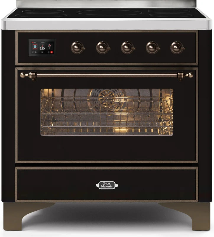 Glossy Black Induction Range with Electric Oven A82985