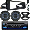 Single DIN Bluetooth CD Receiver with 6.5 Marine Speakers and Install Kit Q583284