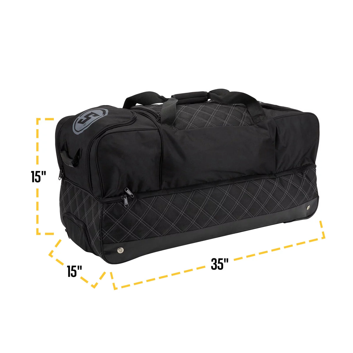 Large Multi-Compartment Nylon Travel Gear Bag with Wheels R44061