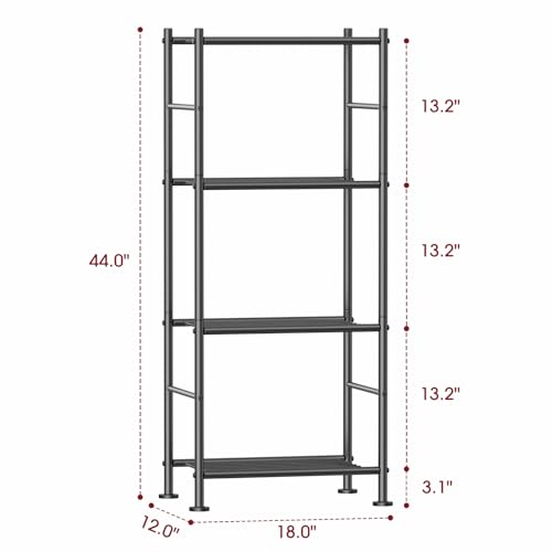 3 Tier Black Metal Storage Shelves J585897