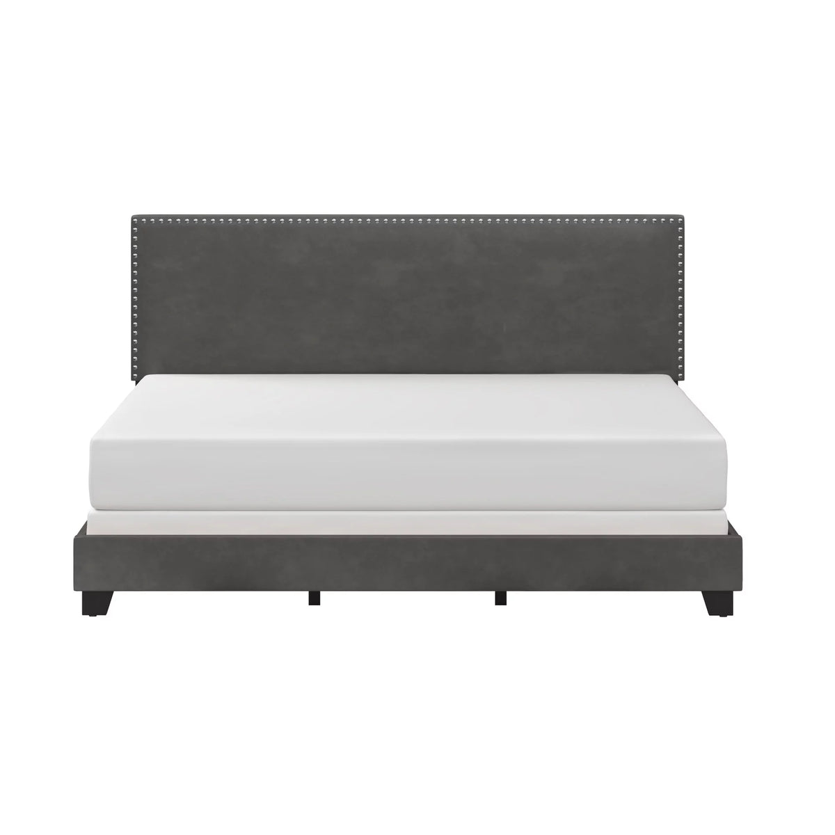 Charcoal Fabric Upholstered Queen Bed E475