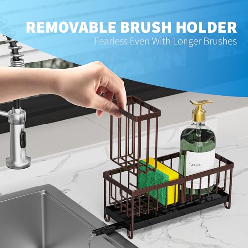 Kitchen Sink Sponge Holder with Brush Holder Stainless Steel F8777