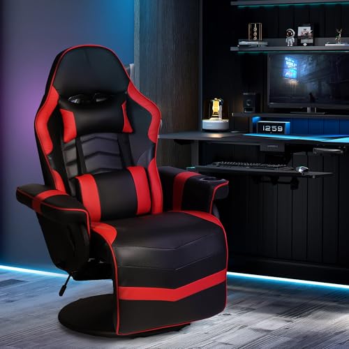 Blue Massage Gaming Chair with Footrest W8656