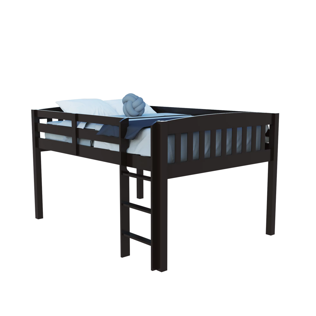 Dark Brown Solid Wood Full Size Loft Bed C163001