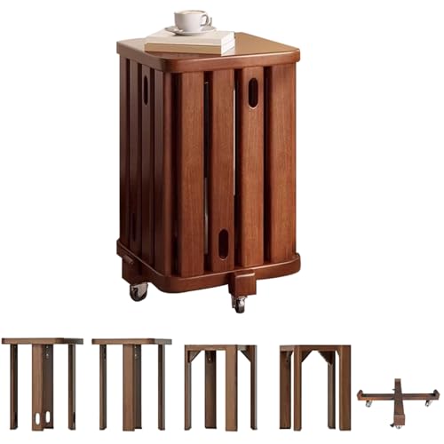 Stackable Stools Set of 4 Walnut Color U170