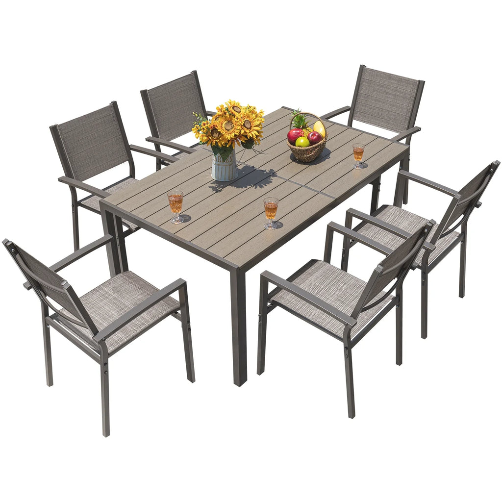 7 Pieces Patio Conversation Set Light Gray U4961