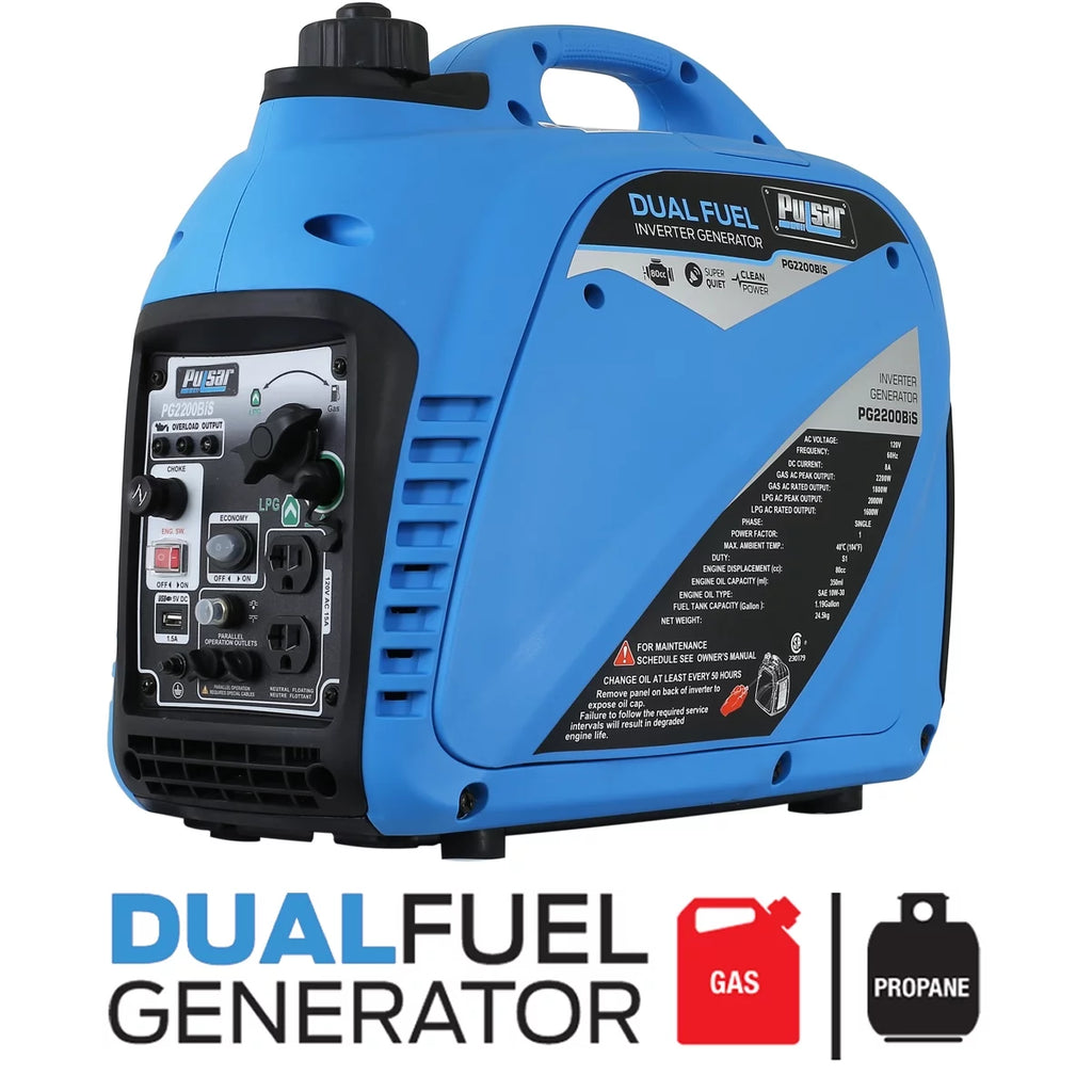 2,200 Watt Dual-Fuel Portable Inverter Generator D904629