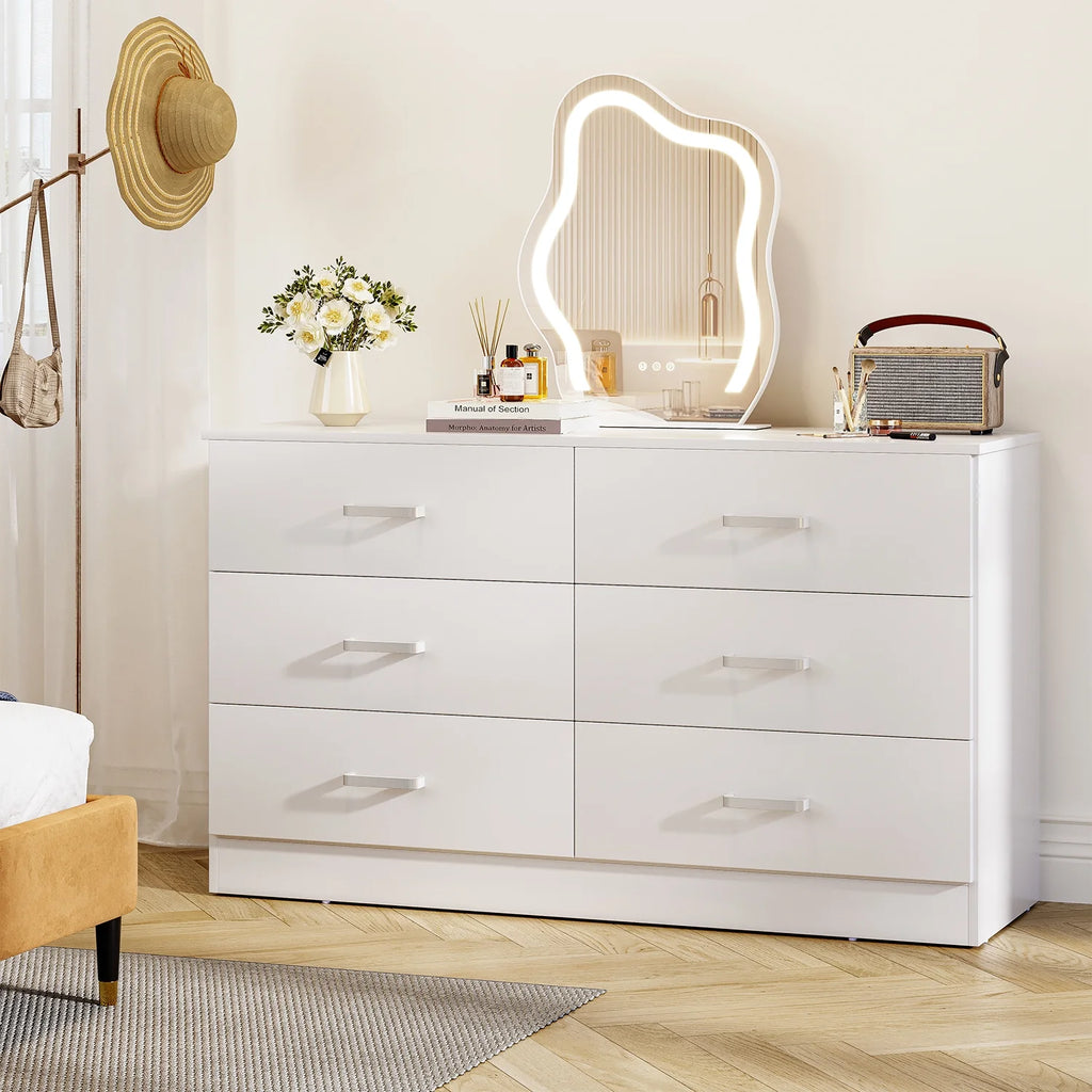 Black 6 Drawer Wood Dresser Z90622