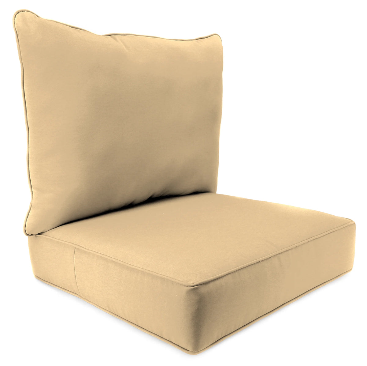 Antique Beige Square Outdoor Deep Seating Cushion and Back Cushion 2-Piece Set N73901