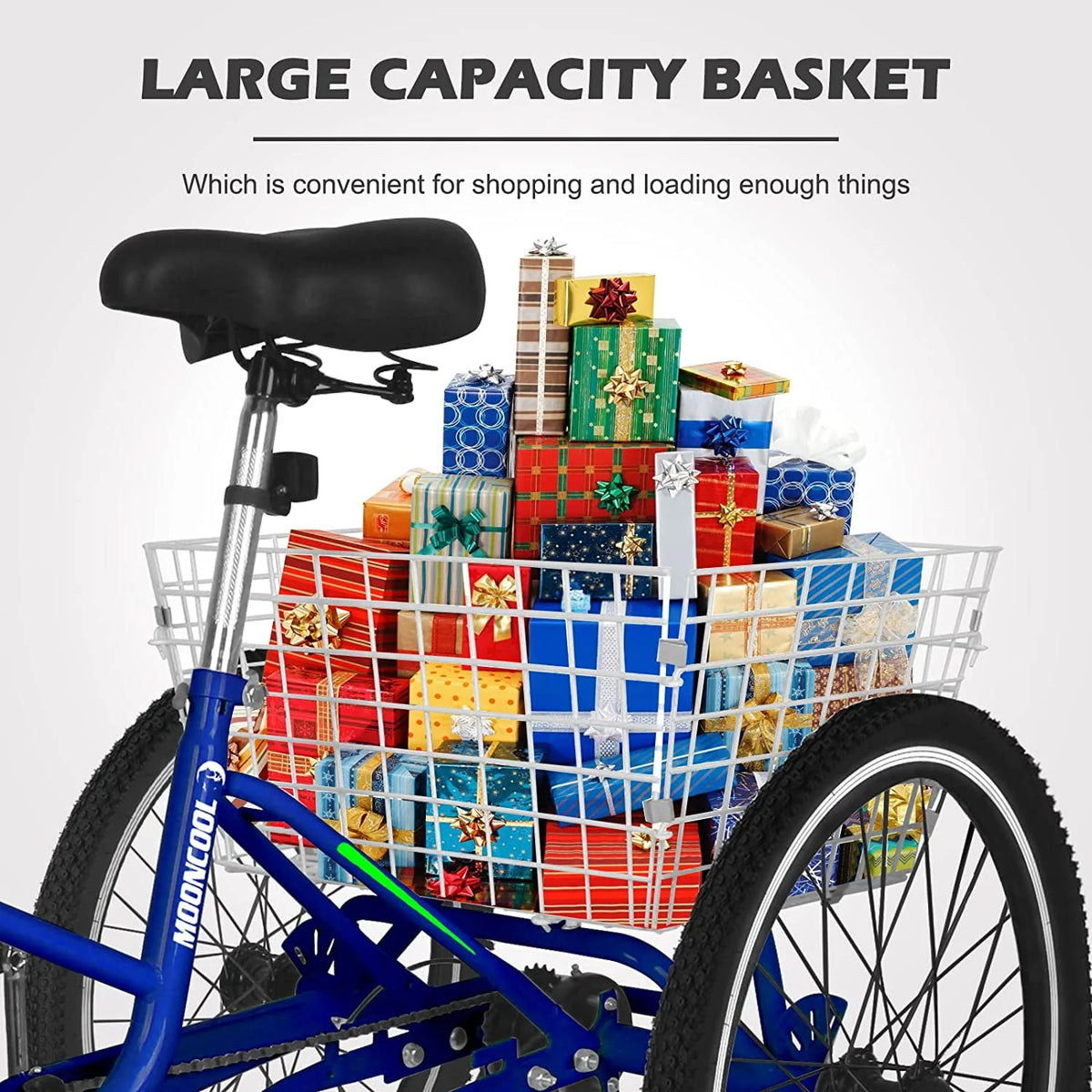 7 Speed Folding Adult Tricycle with Basket L7074