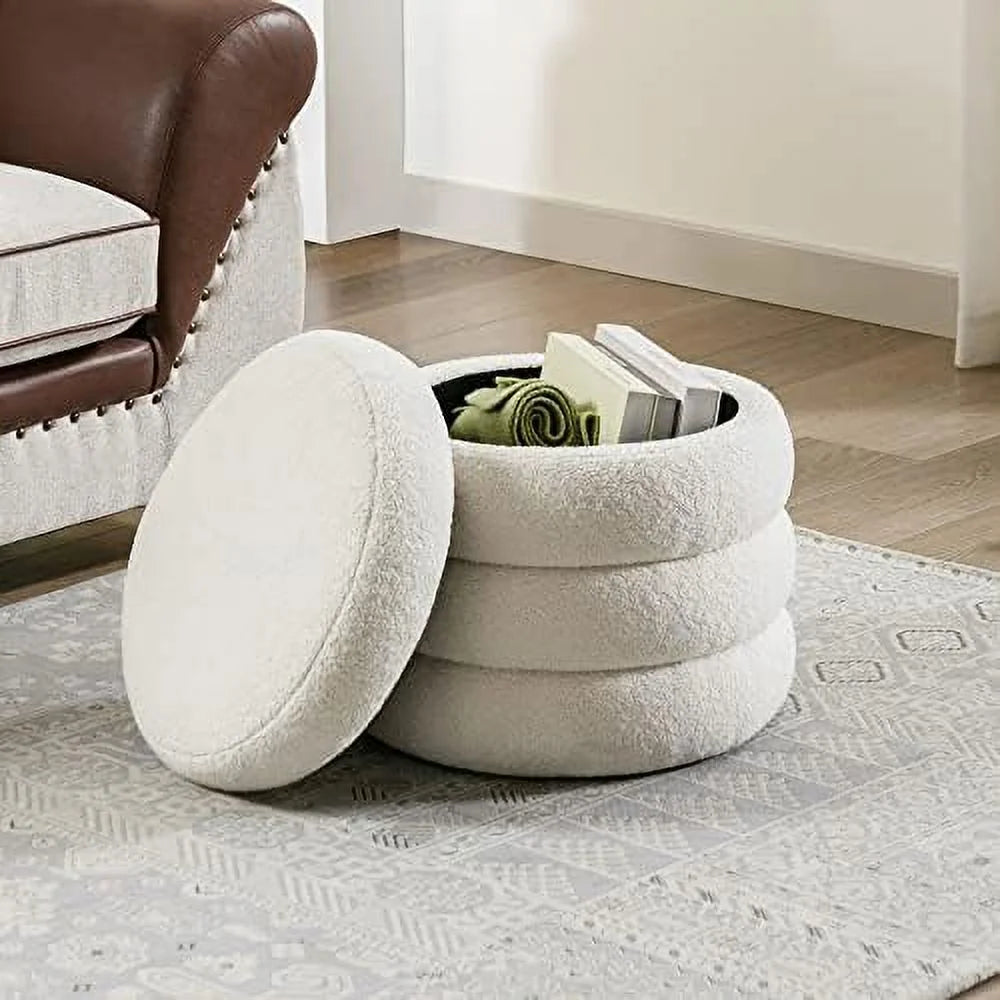 Round Fuzzy Ottoman H9086