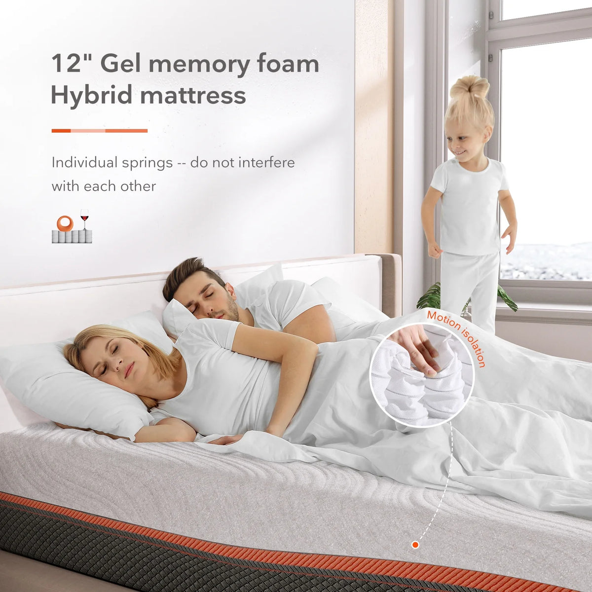 10 Inch Queen Memory Foam Pocket Spring Hybrid Mattress C26344