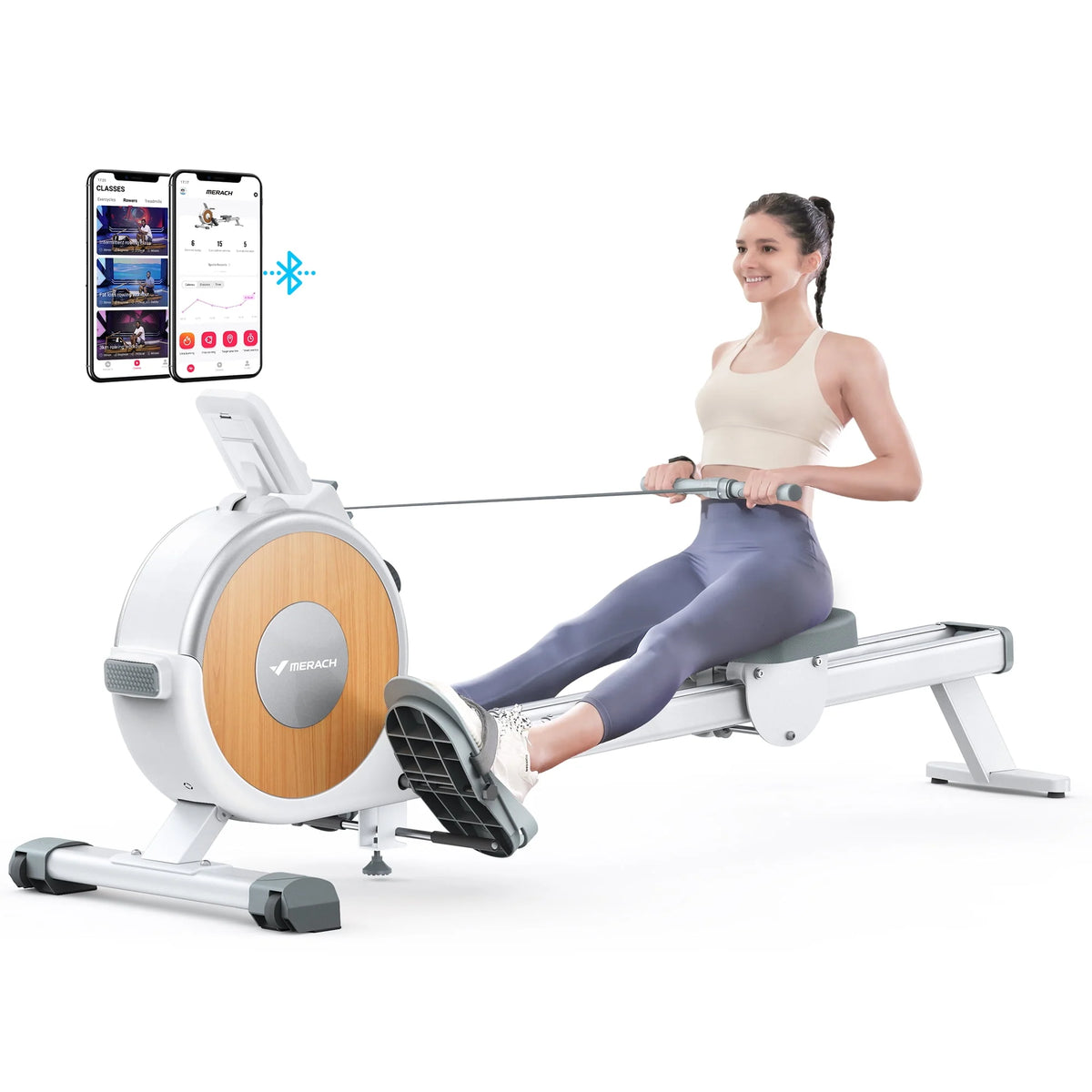 White Magnetic Rowing Machine H1129